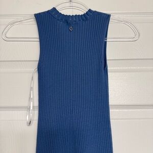Guess Ribbed Knit Top in Blue